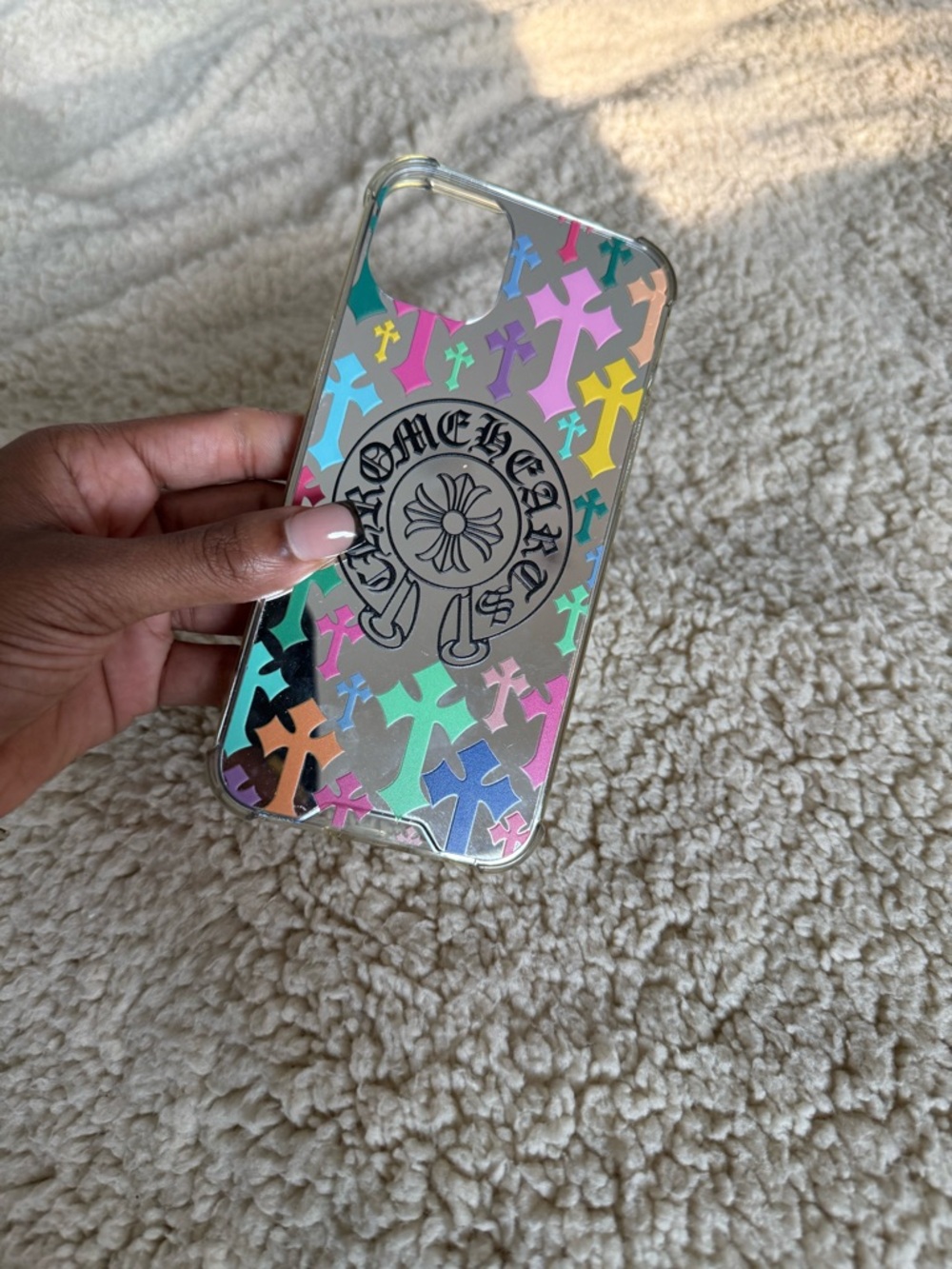 Chrome Hearts Holographic Multicolor Cross iPhone Case 14 Pro Max